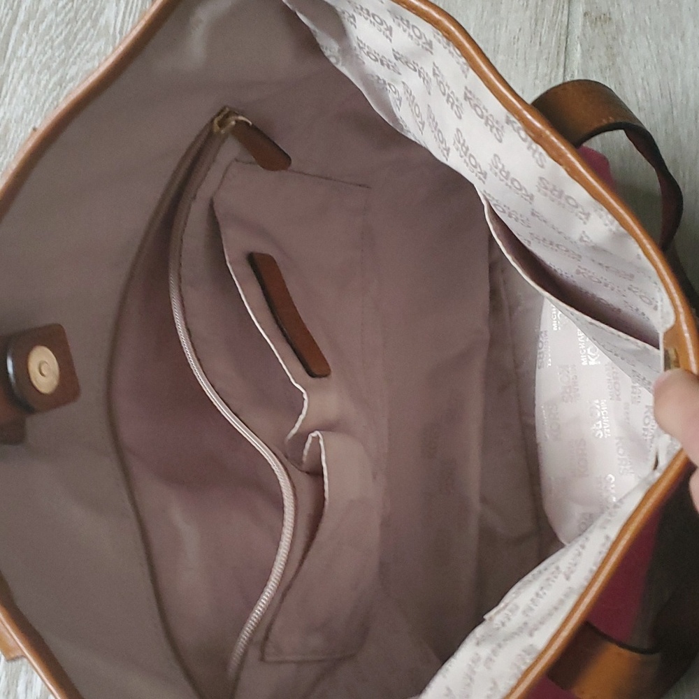 Michael Kors Pink Logo Canvas Tote - Picture 8 of 14